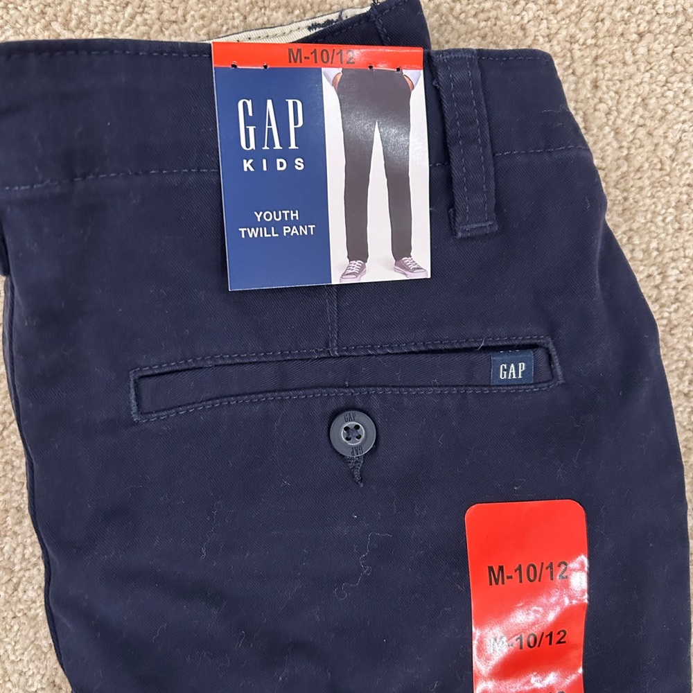 NWT GAP Navy Kids Twill Pants | Medium (10/12)